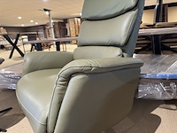 Relaxfauteuil, groen leer, manueel verstelbaar d.m.v. gasveer - afbeelding 4 van  5