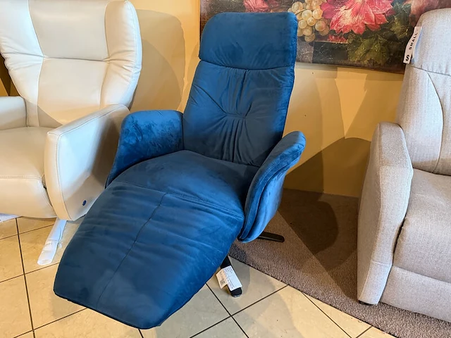 Relaxfauteuil, manueel verstelbaar blauw - afbeelding 2 van  5
