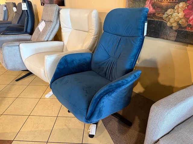 Relaxfauteuil, manueel verstelbaar blauw - afbeelding 3 van  5