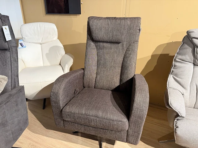 Relaxfauteuil, manueel verstelbaar d.m.v. gasveer grijs - afbeelding 3 van  8