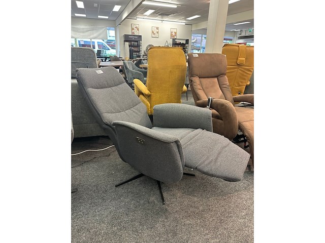 Relaxfauteuil microvezel, geweven, antraciet - afbeelding 4 van  9