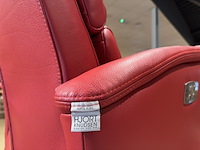 Relaxfauteuil, rood leer, elektrisch verstelbaar, zwarte poot - afbeelding 5 van  5