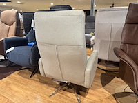 Relaxfauteuil, sand stof, manueel verstelbaar, chromen poot - afbeelding 4 van  4