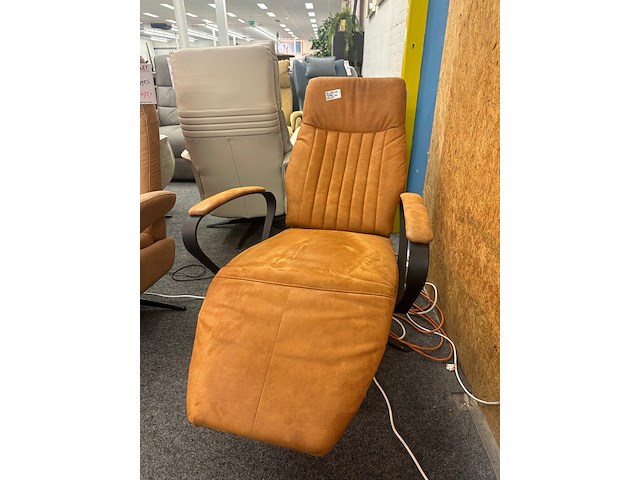 Relaxfauteuil sander op accu, hjort knudsen, microvezel, cognac - afbeelding 3 van  5