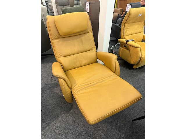 Relaxfauteuil saskia 3 motorig, steinpol, microvezel, oker geel - afbeelding 1 van  4