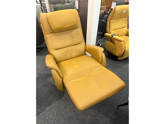 Relaxfauteuil saskia 3 motorig, steinpol, microvezel, oker geel - afbeelding 2 van  4