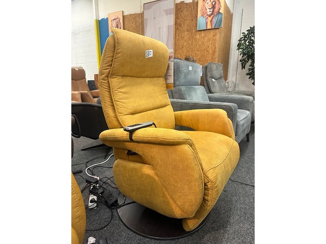 Relaxfauteuil sta op saskia plus 3 motorig, steinpol, leder evita, dijon - afbeelding 1 van  4