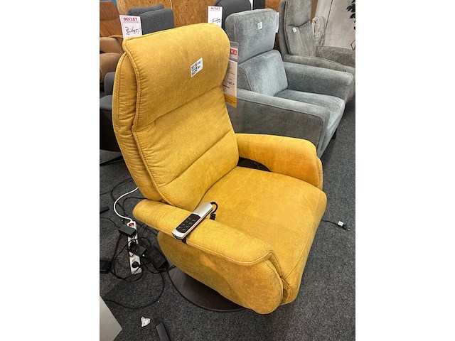 Relaxfauteuil sta op saskia plus 3 motorig, steinpol, leder evita, dijon - afbeelding 4 van  4
