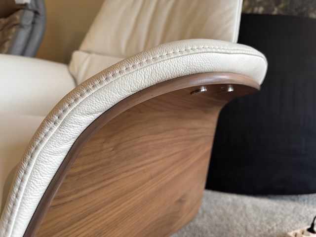 Relaxfauteuil, wit leder, elektrisch verstelbaar, design - afbeelding 4 van  4