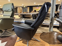 Relaxfauteuil, zwart leer, manueel verstelbaar d.m.v. gasveer - afbeelding 4 van  6