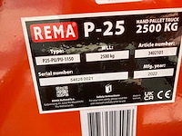 Rema - 2022 - p25-pu - hand hydraulische palletwagen - afbeelding 3 van  3