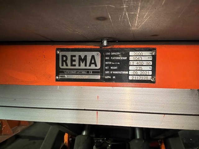 Rema hs2-01 mobiele schaar heftafel - afbeelding 7 van  7