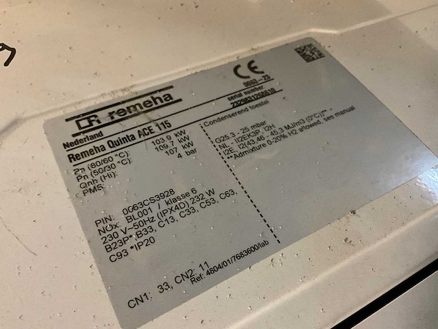 Remeha - quinta ace 115 - hoog rendement cv-ketel - afbeelding 3 van  3