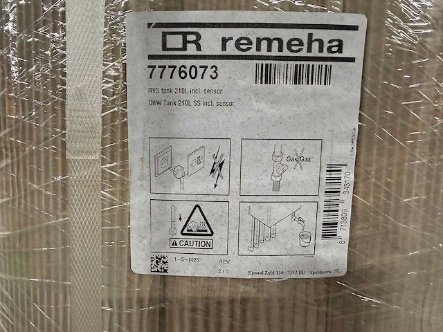 Remeha - toros 210 liter - rvs buffervat - afbeelding 2 van  5