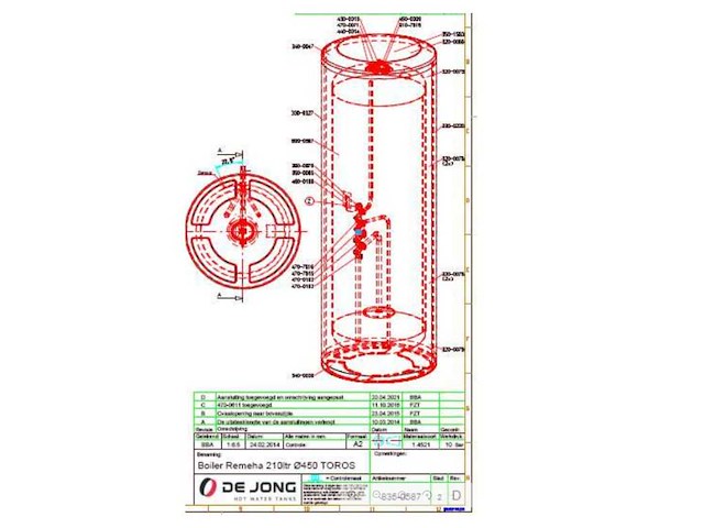 Remeha - toros 210 liter - rvs buffervat - afbeelding 5 van  5