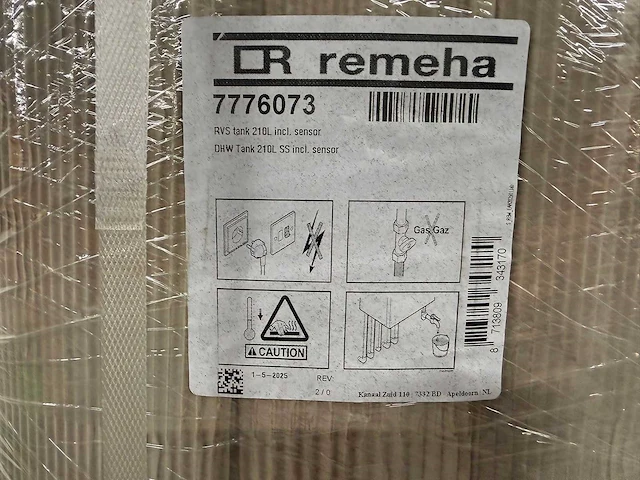 Remeha - toros 210 liter - rvs buffervat - afbeelding 2 van  5