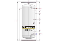 Remeha - toros, 300 liter - rvs buffervat