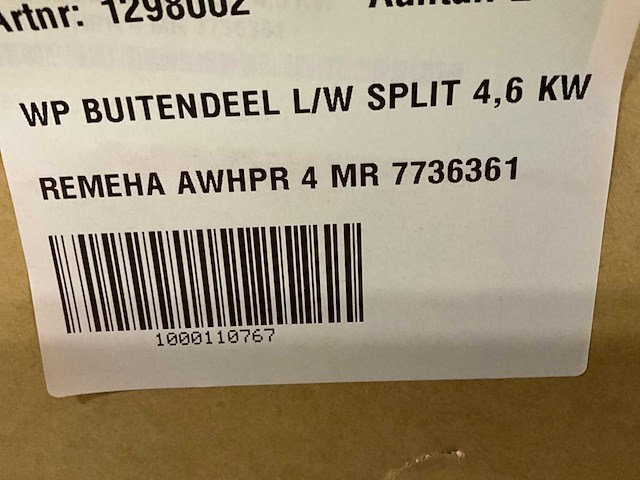 Remeha awhpr 4 mrr0.th warmtepomp buitendeel - afbeelding 3 van  4