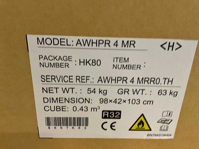 Remeha awhpr 4 mrr0.th warmtepomp buitendeel - afbeelding 3 van  4