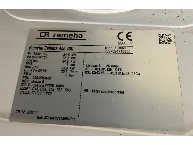Remeha calenta ace 40c combi cv-ketel - afbeelding 5 van  5
