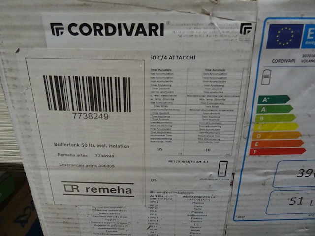 Remeha cordivari - volano up gbf 50 c/4 - buffervat 50l - afbeelding 2 van  2