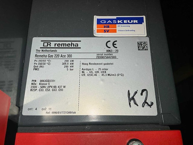 Remeha gas 220 ace 300 ketel installatie - afbeelding 10 van  18