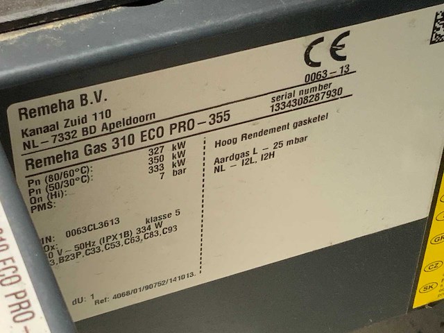 Remeha gas 310 eco pro verwarmingsketel - afbeelding 6 van  6