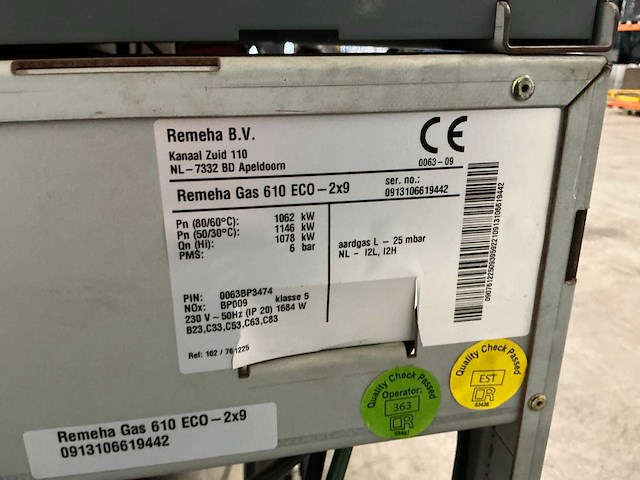 Remeha gas 610 eco 2x9 gaskachel (2x) - afbeelding 11 van  15