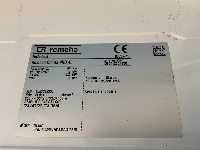 Remeha quinta pro 45 combi cv-ketel - afbeelding 3 van  7