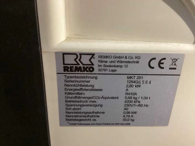 Remko en bekar mkt 251 mobiele airco (2x) - afbeelding 3 van  4