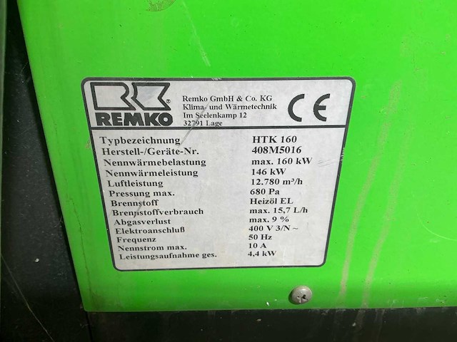 Remko htk160 diesel heater - afbeelding 5 van  5