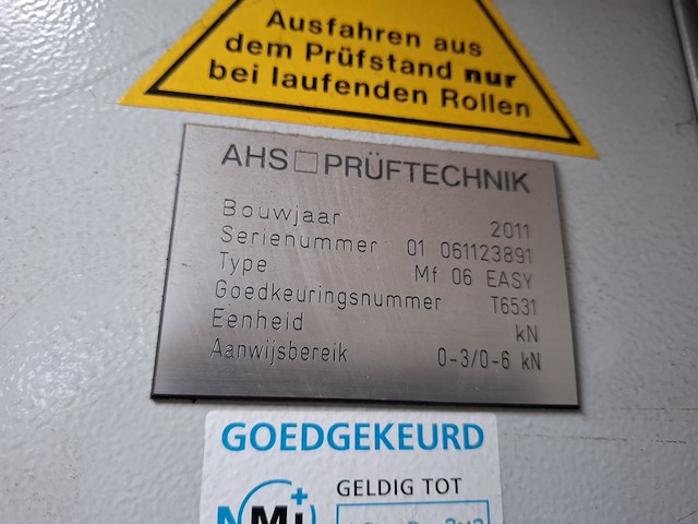 Remmentestbank ahs, mf 06 easy, bouwjaar 2011 - afbeelding 6 van  6