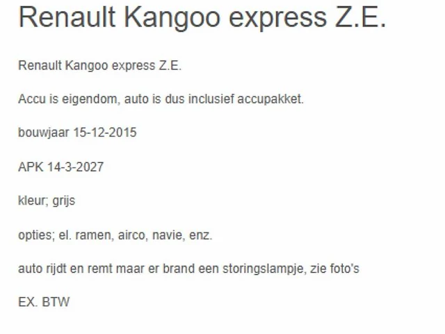 Renault - kangoo express - z.e. elektrisch - vs-273-l - afbeelding 7 van  20