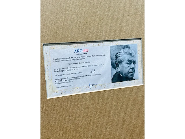 René margritte lithograaf - gesigneerd met certificaat - afbeelding 5 van  6