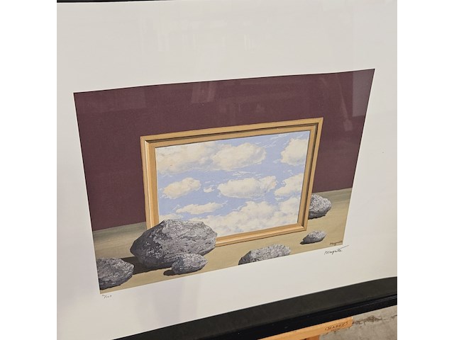 René margritte lithograaf ''la grande maree'' - limited edition 12/100 - afbeelding 2 van  7