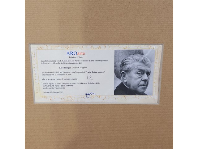 René margritte lithograaf ''la grande maree'' - limited edition 12/100 - afbeelding 7 van  7