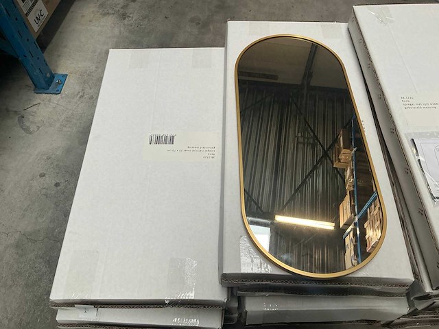 Renk ovaal geborsteld messing spiegel (2x) - afbeelding 3 van  4