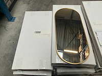 Renk ovaal geborsteld messing spiegel (2x) - afbeelding 3 van  4