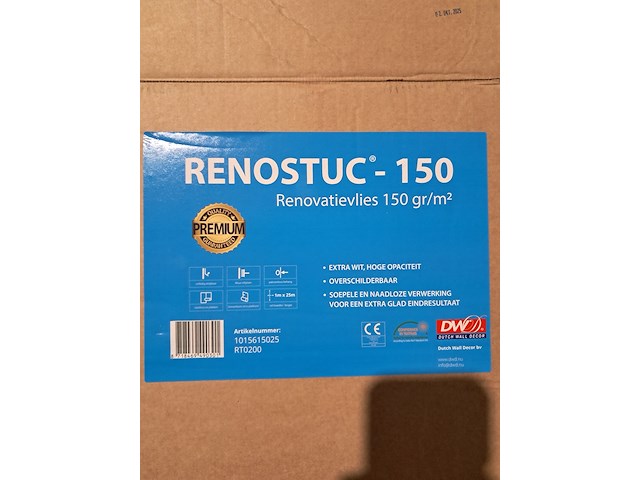 Renovlies 150 gram + lijm 10 liter divers, wit - afbeelding 2 van  6