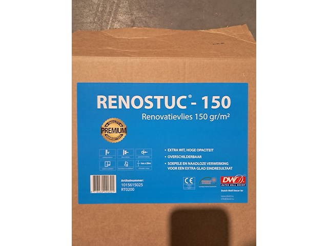 Renovlies 150 gram + lijm 10 liter divers, wit - afbeelding 2 van  6