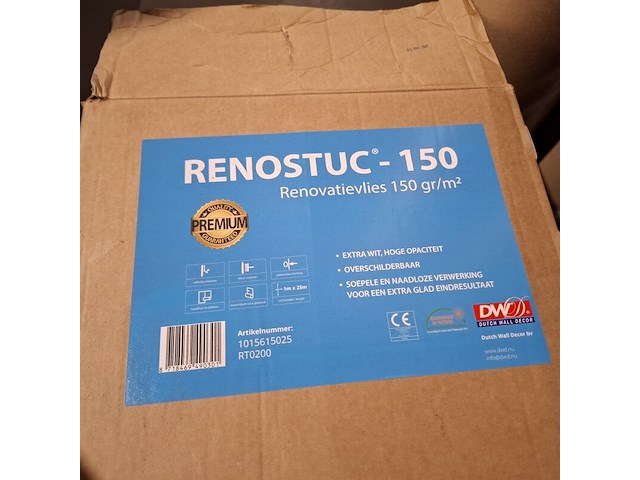 Renovlies 150 gram + lijm 10 liter, wit - afbeelding 4 van  4