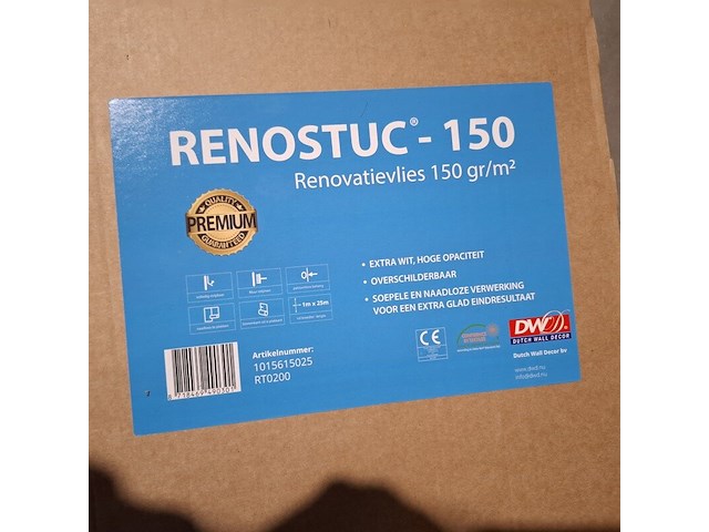 Renovlies 150 gram + lijm 10 liter, wit - afbeelding 4 van  4