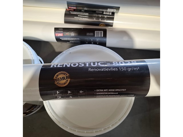 Renovlies 150 gram + lijm 10 liter, wit - afbeelding 3 van  3