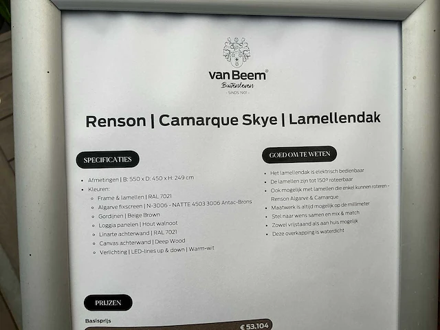 Renson camarque skye lamellendak - afbeelding 9 van  17