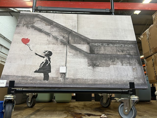 Replica banksy op canvas 90x60 - afbeelding 1 van  4