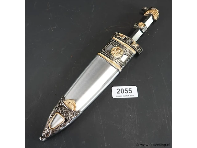Replica van een romeinse adelaarsdolk (pugio) met gouden accenten en het opschrift spqr op het lemmet - afbeelding 5 van  5