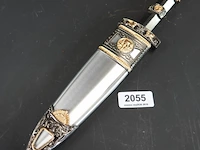 Replica van een romeinse adelaarsdolk (pugio) met gouden accenten en het opschrift spqr op het lemmet - afbeelding 5 van  5