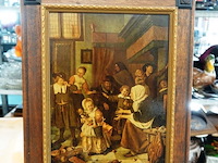 Reproductie het sint-nicolaasfeest van de 17e-eeuwse nederlandse kunstschilder jan steen - afbeelding 1 van  5