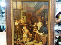 Reproductie het sint-nicolaasfeest van de 17e-eeuwse nederlandse kunstschilder jan steen - afbeelding 2 van  5