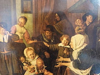 Reproductie het sint-nicolaasfeest van de 17e-eeuwse nederlandse kunstschilder jan steen - afbeelding 3 van  5
